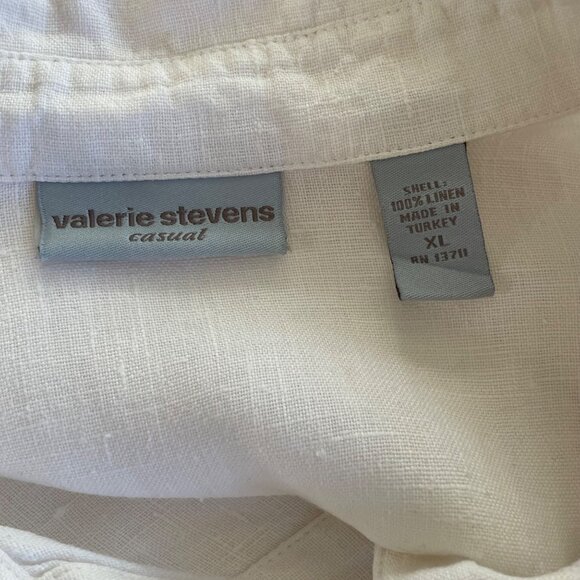 Valerie Stevens Casual Linen Button Up Long Sleeve Collared Shirt Women’s Sz XL - Picture 3 of 8